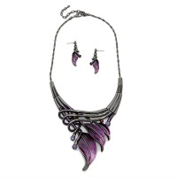 Purple Lilys Rhythmical Ombre Dipped in Madori Gunmetal Necklace